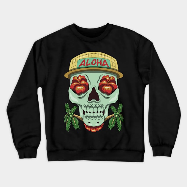 Skull's vacation. Crewneck Sweatshirt by Watidstudio